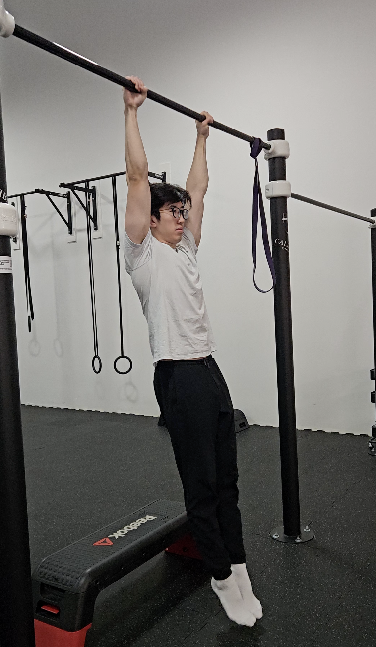 Grant Hanging on Pullup Bar